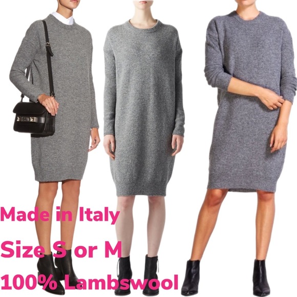 Acne Studios Oversized Gray Lambswool Sweater Dress - Size Small - Picture 10 of 17